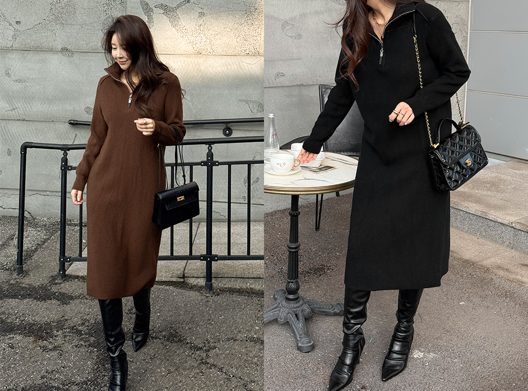 세브멜 반집업니트원피스