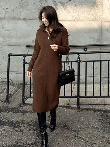 세브멜 반집업니트원피스