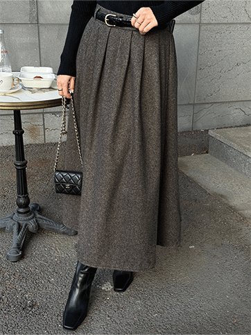 비무드 벨트핀턱스커트(G12)