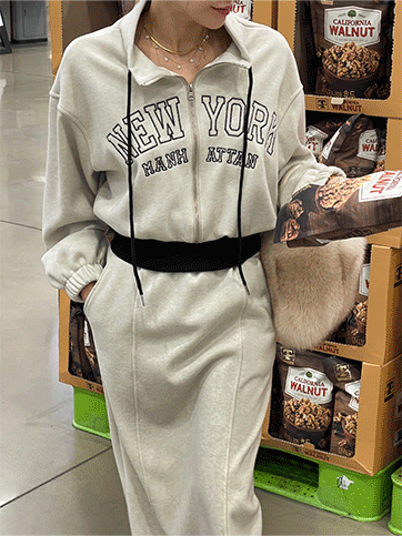 루콘베 집업기모스커트세트