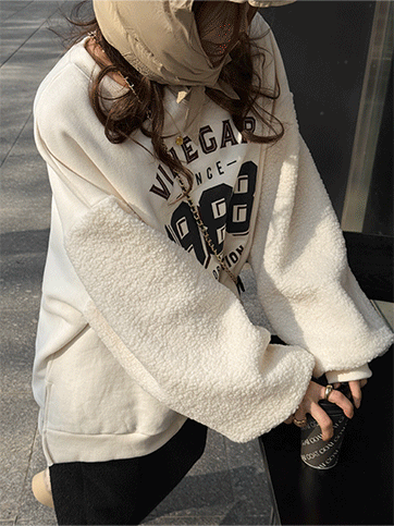 이헬드 기모소매양털맨투맨