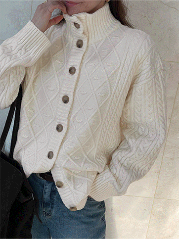 포벨프 하이넥니트가디건