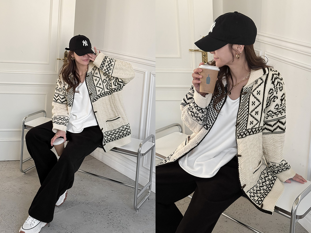 아보델 노르딕떡볶이가디건