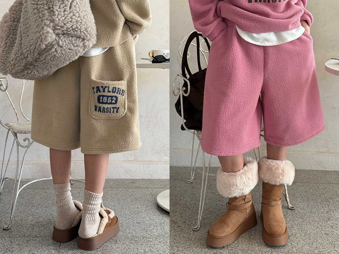 로텔무 밴딩뽀글이버뮤다팬츠