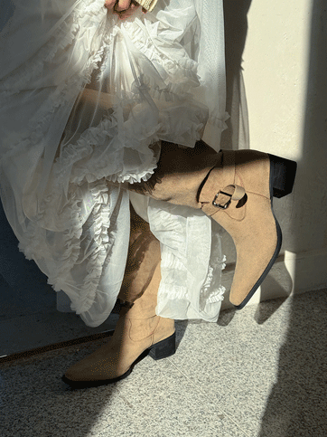 카니폴 스웨이드버클롱부츠