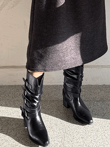 파린크 버클셔링레더부츠