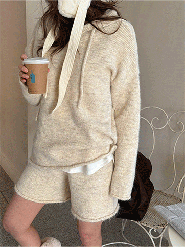 다벨버 니트후드팬츠세트