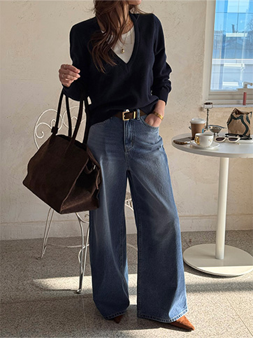 도문코 데님와이드팬츠