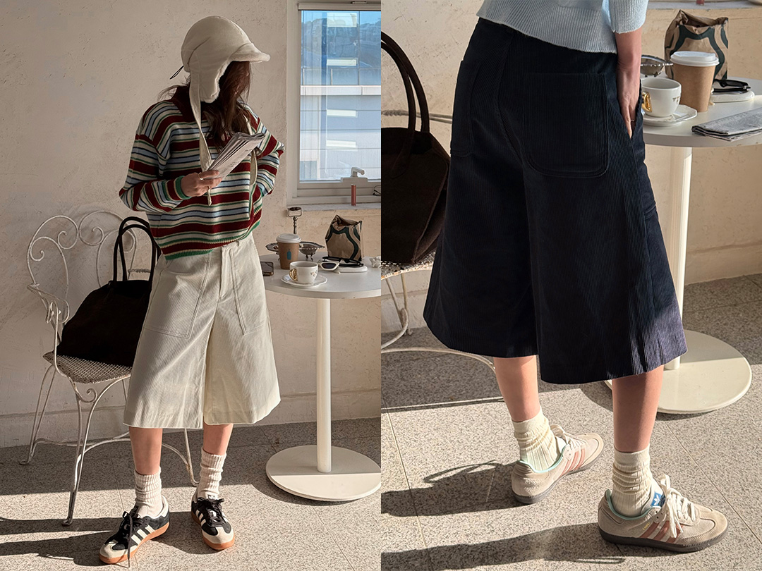 조테우 골덴버뮤다팬츠