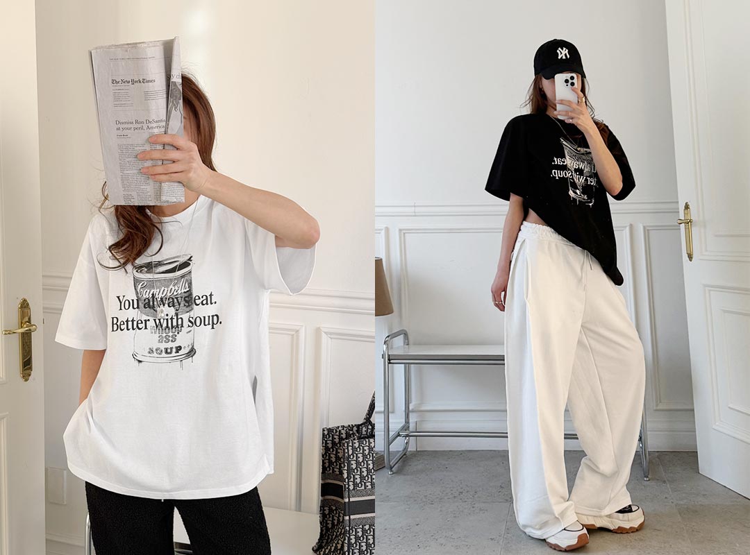 누센브 나염반팔티