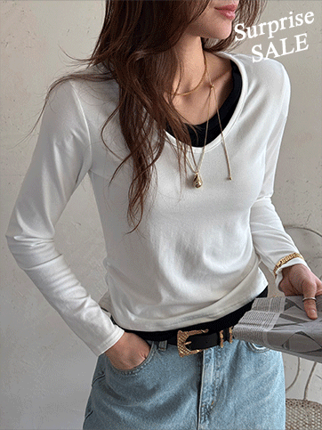 켄비우 배색레이어드티