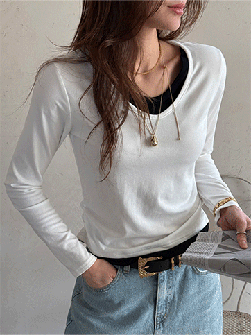 켄비우 배색레이어드티