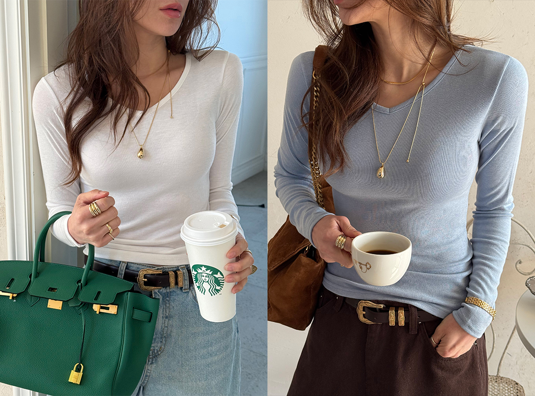 스보던 브이넥긴팔티