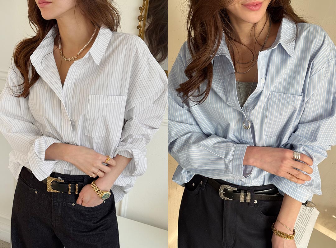 바분코 스트라이프셔츠