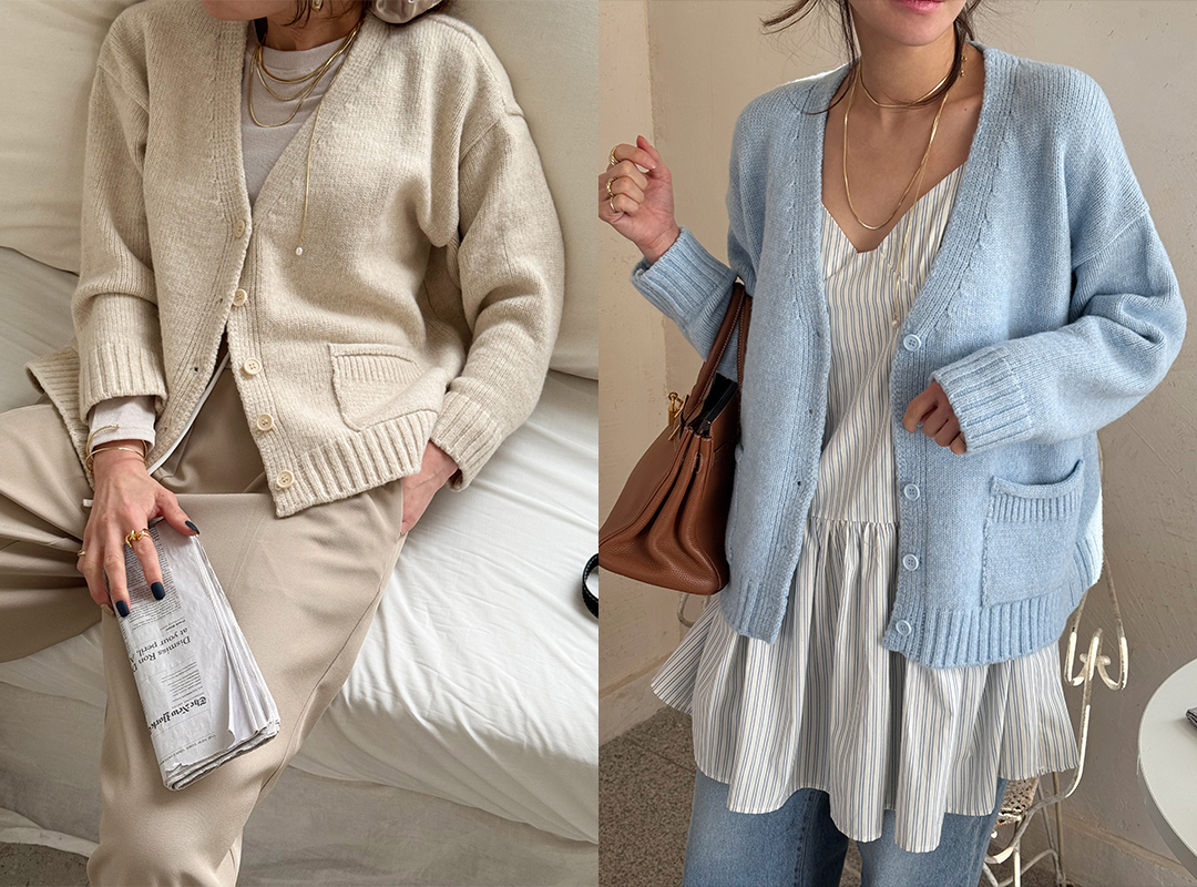 케핀브 니트가디건