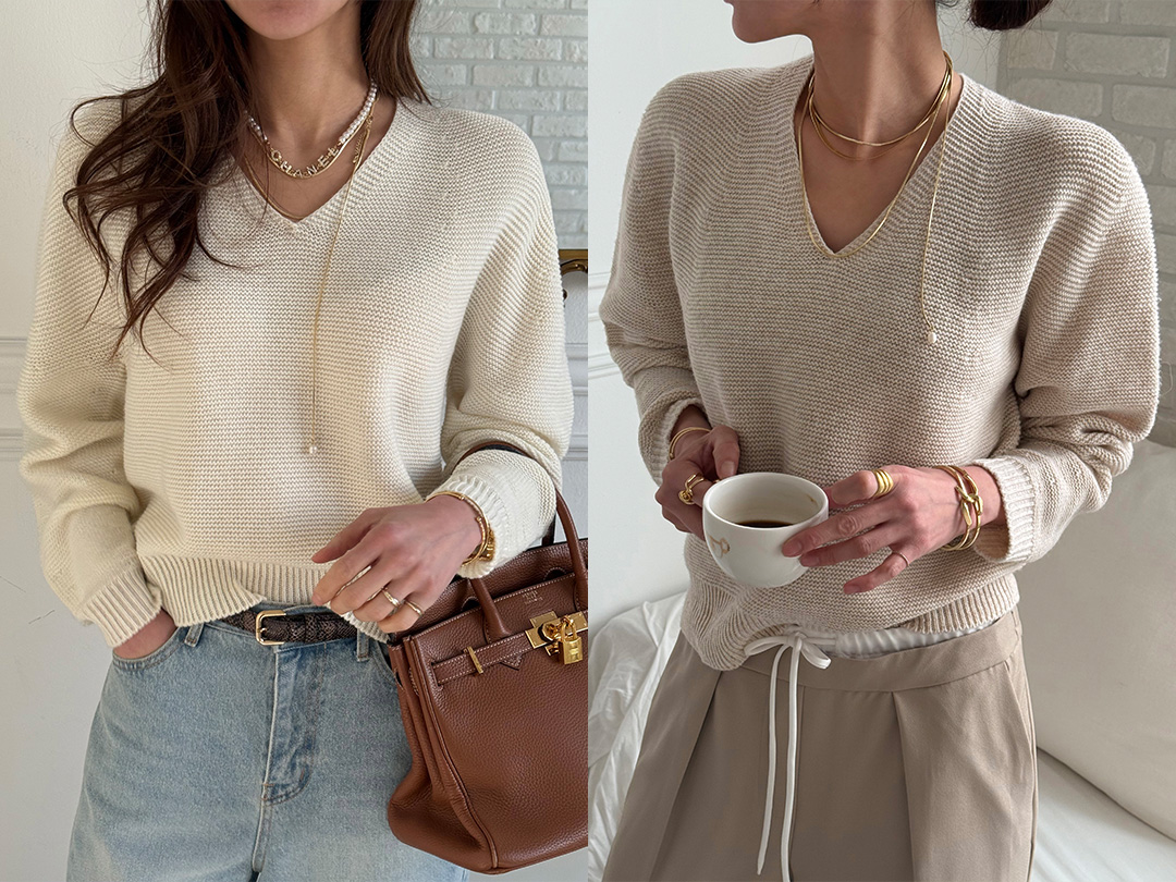 아딘프 홀가먼트니트