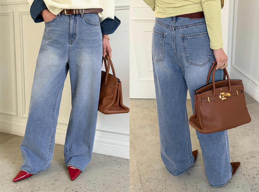 유킨브 데님와이드팬츠