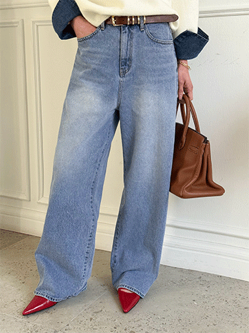 유킨브 데님와이드팬츠