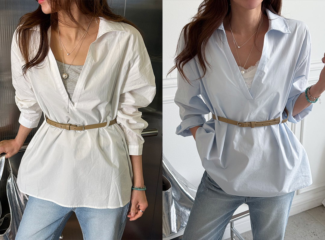 단프엘 벨트나시블라우스세트