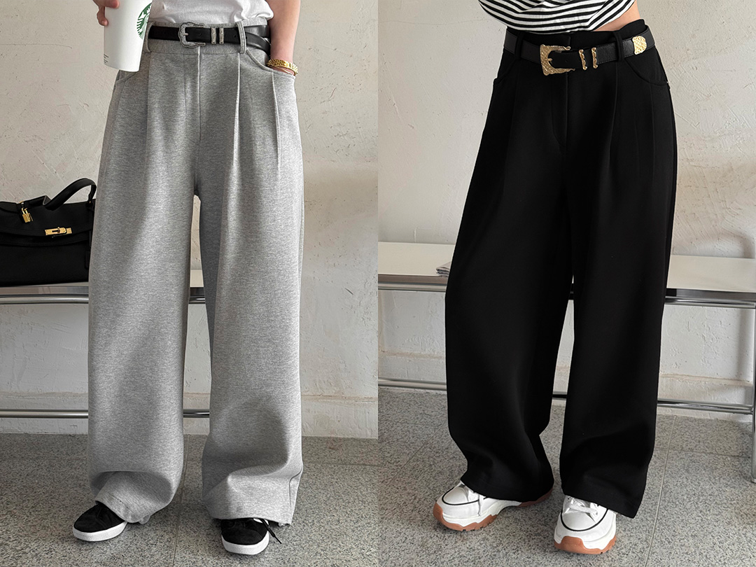 넨트베 핀턱뒷밴딩팬츠