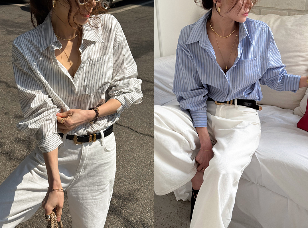 제빌즈 스트라이프포켓셔츠