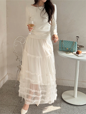 칼레브 밴딩레이스스커트