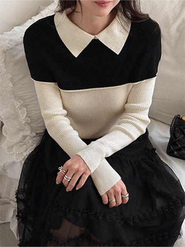 프렘브 카라배색니트