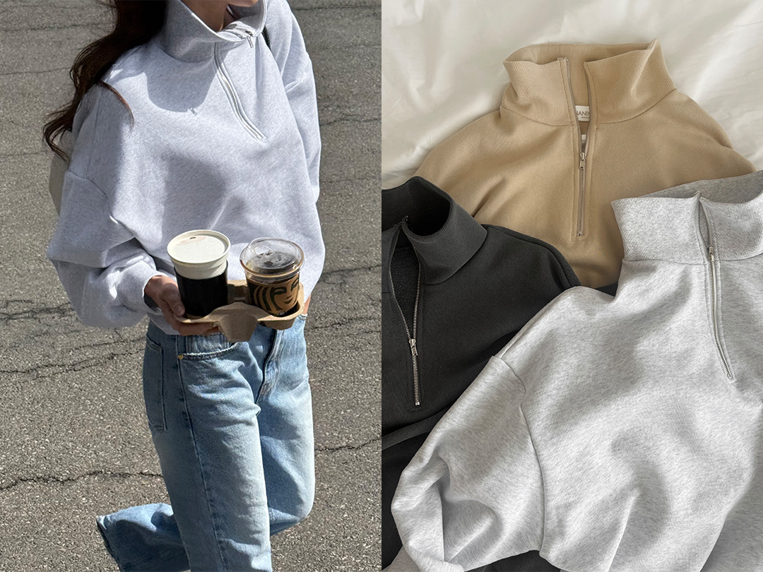 겔타벨 하이넥반집업맨투맨