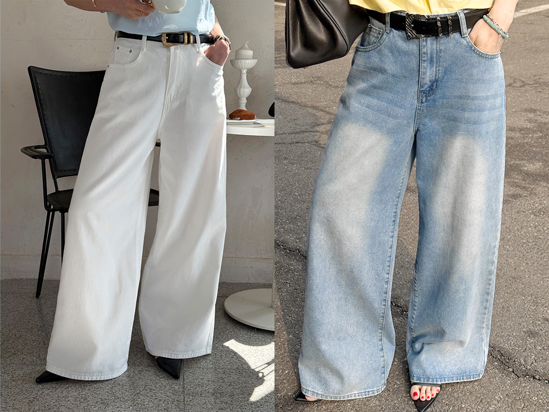 두헤보 데님와이드팬츠