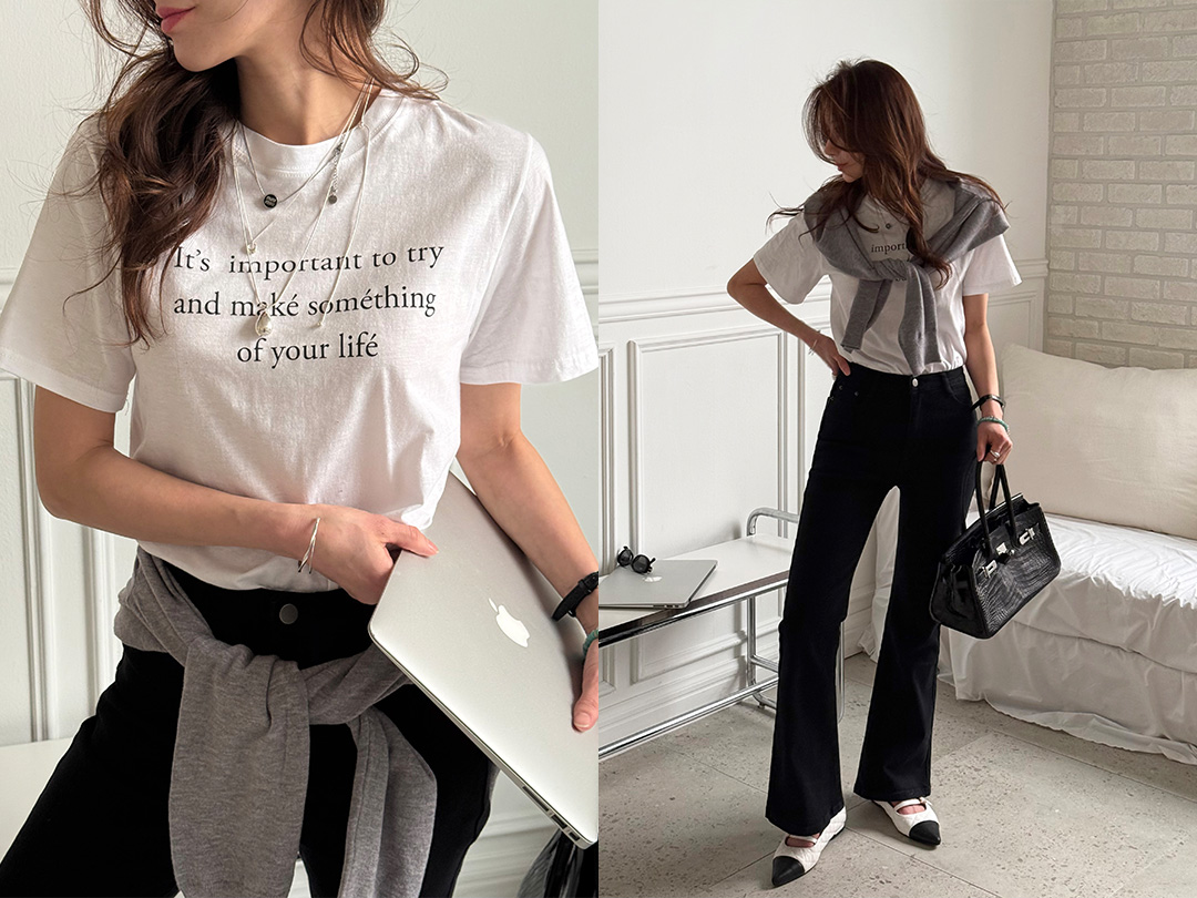 티켄보 나염반팔티