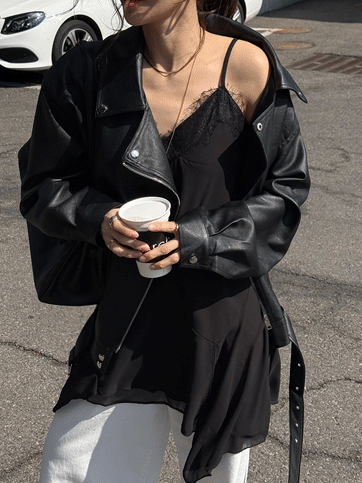 지에누 벨트레더자켓