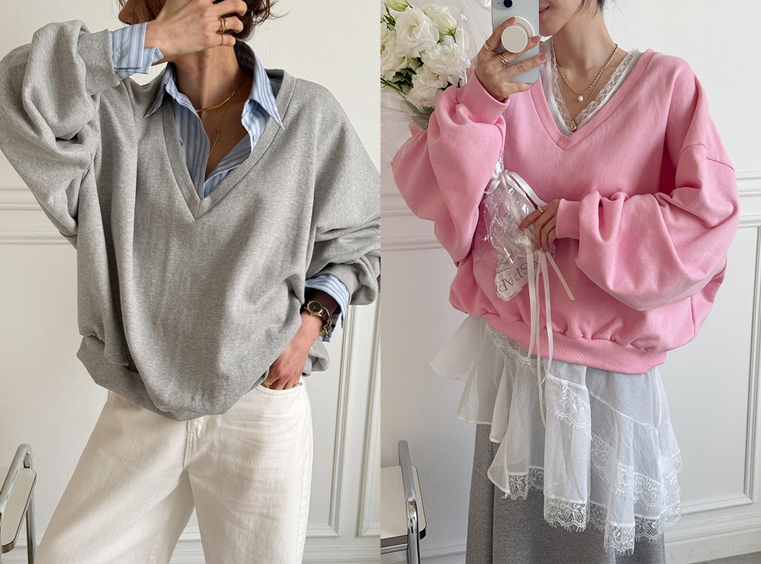 크하엘 브이넥맨투맨