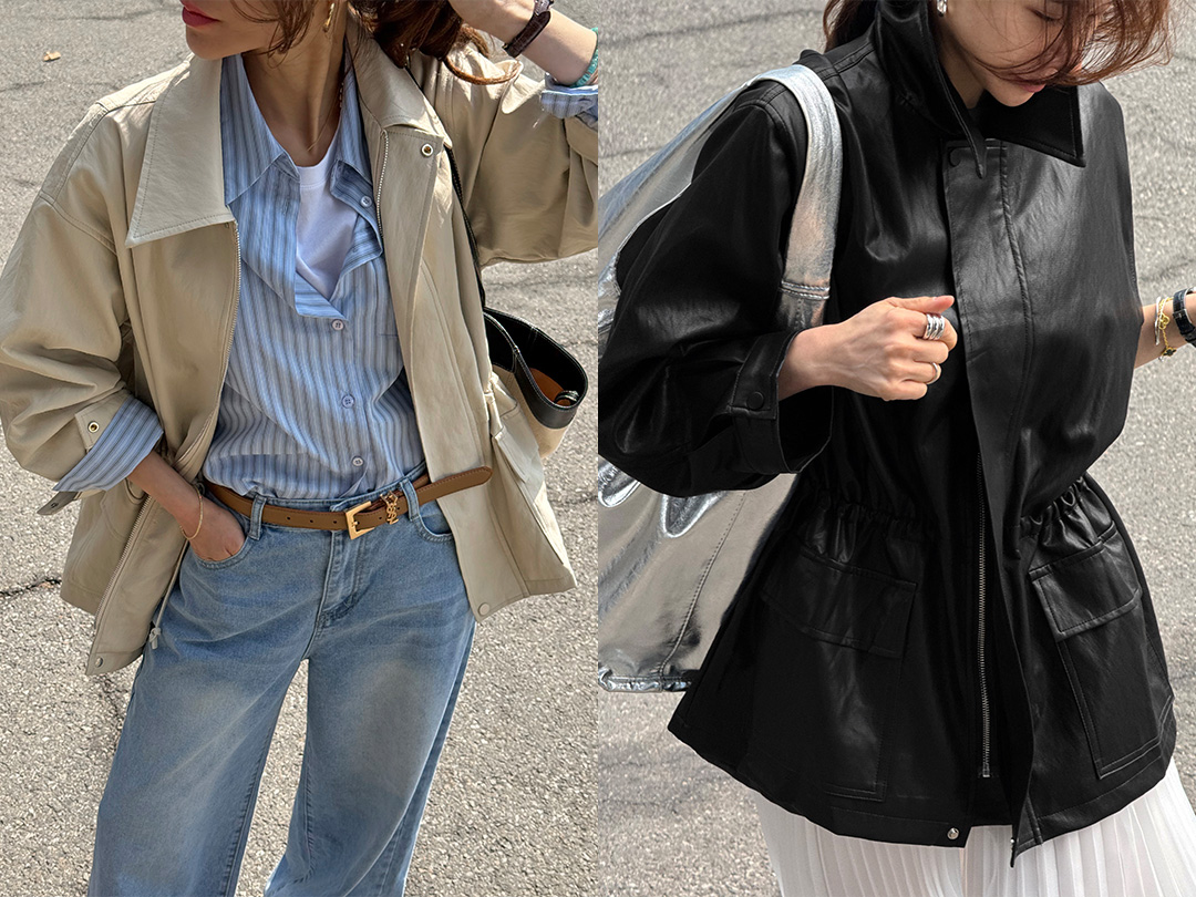 커이브 레더스트링자켓