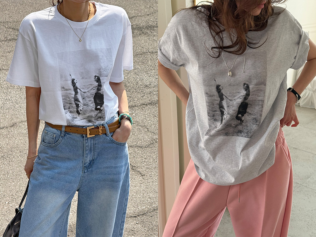 그멜프 나염반팔티