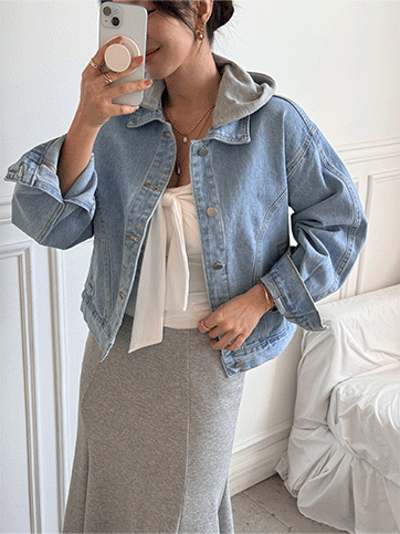 칸레차 데님후드자켓