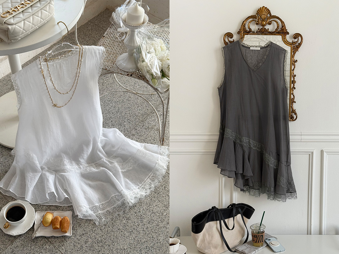 치폴드 레이스언발나시원피스