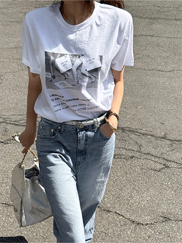 온플비 나염반팔티