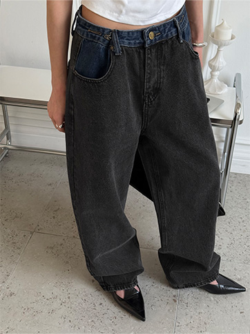 리헨브 배색데님팬츠