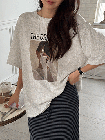 세몰프 나염오버핏반팔티