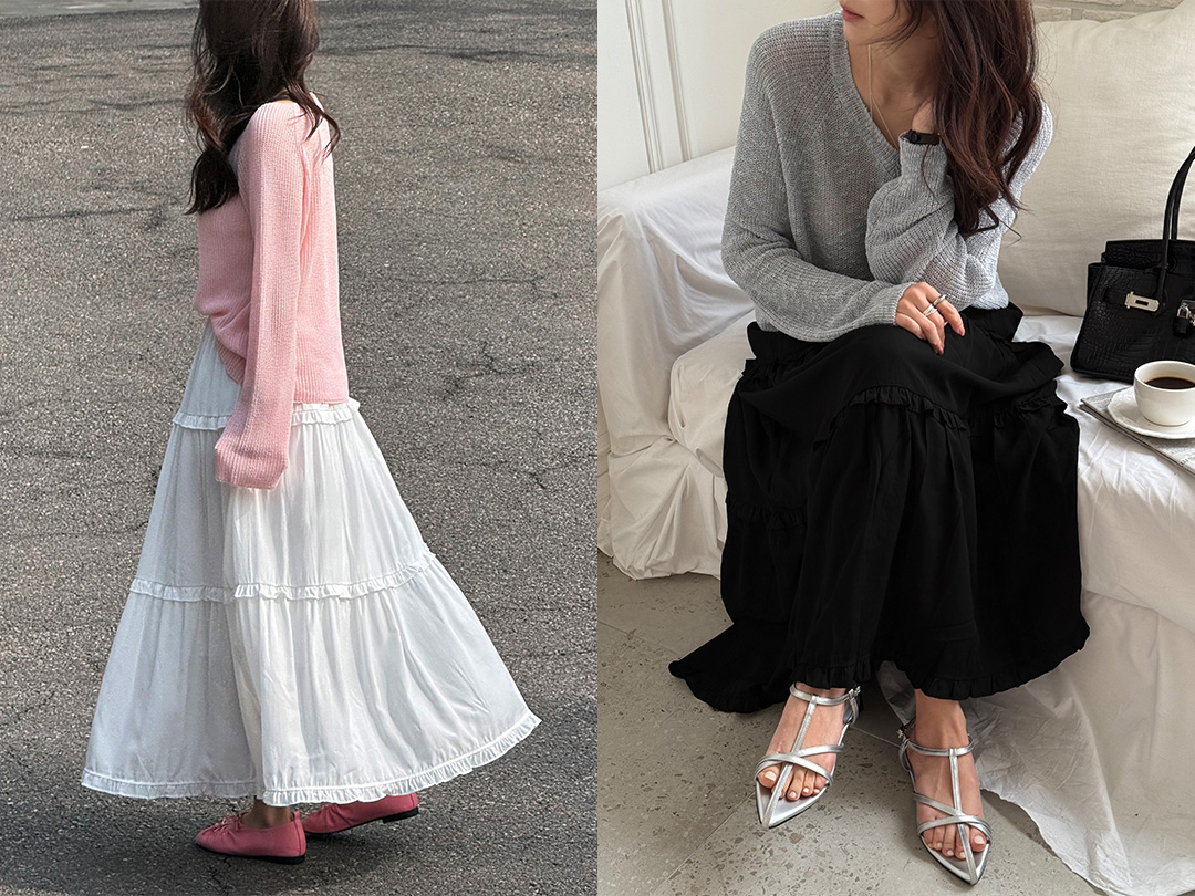 젠프펠 밴딩프릴스커트