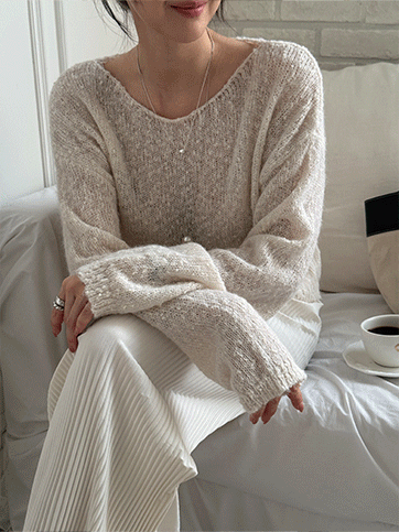 세버무 루즈핏벨트니트