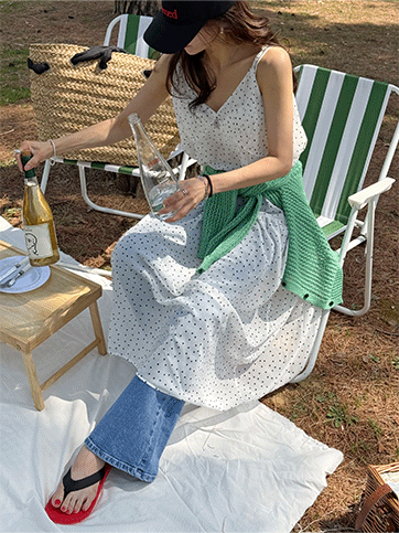 제산코 도트시스루나시원피스