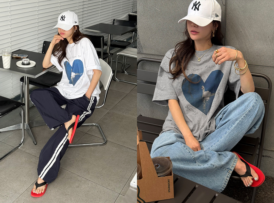 키베나 나염박시반팔티