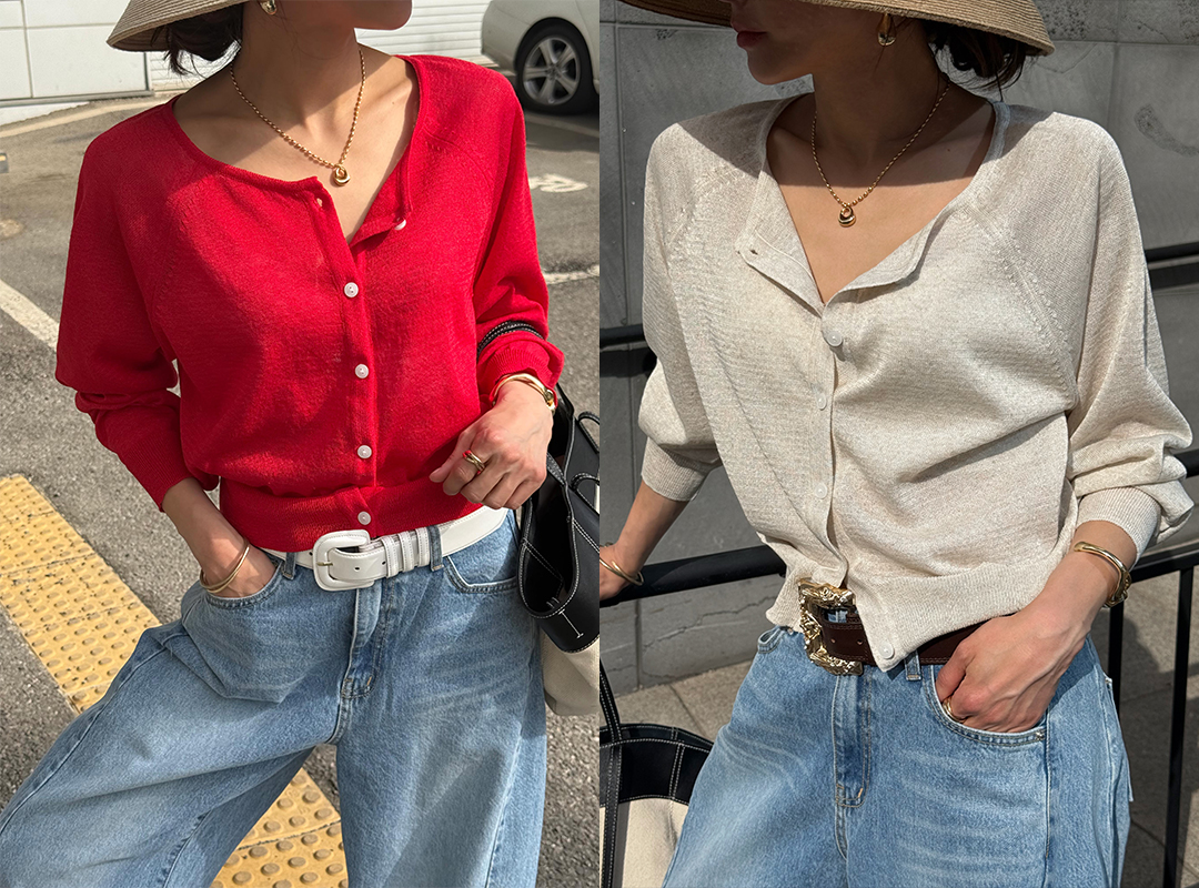 레보츠 린넨스카시가디건