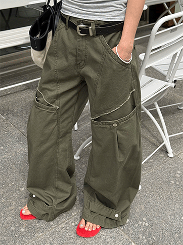 첼무스 아크절개카고팬츠