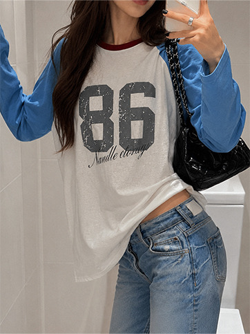 만코브 나염배색티